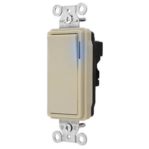 Interruptor de pared iluminado Hubbell Wiring Device-Kellems, 3 vías, 20A, marfil - SNAP2123ILI