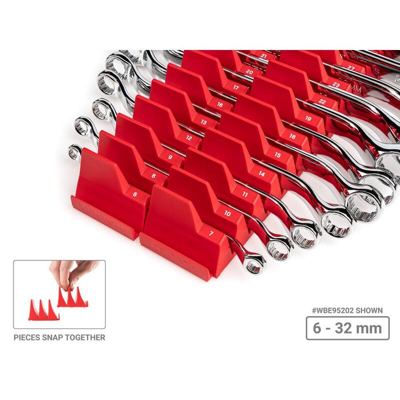 Juego de llaves de extremo de caja offset de 45 grados TEKTON de 1/4 a 13/16 pulgadas, 6 mm a 19 mm con organizador ranurado modular (12 piezas) - WBE95301
