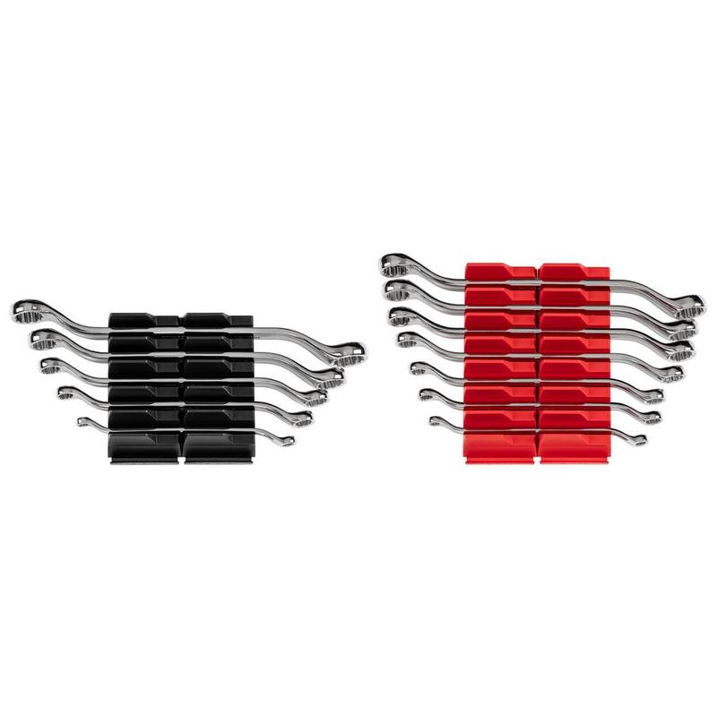 Juego de llaves de extremo de caja offset de 45 grados TEKTON de 1/4 a 13/16 pulgadas, 6 mm a 19 mm con organizador ranurado modular (12 piezas) - WBE95301