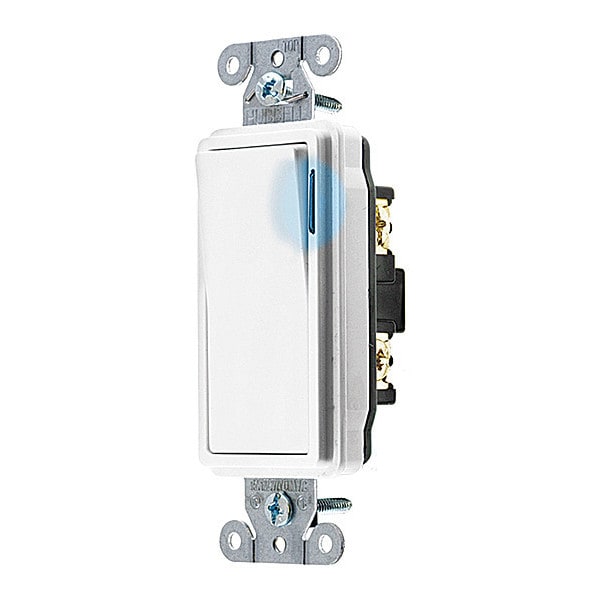 Interruptor de pared iluminado Hubbell Wiring Device-Kellems, 1-Polo, 20A, blanco, 120V - DS120ILW