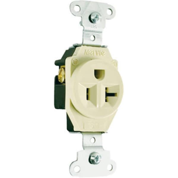 Nextgen 5351ICC8 20A 125V 2 Polos 3 Hilos Salida Simple Resistente con Conexión a Tierra, Marfil - NE601500