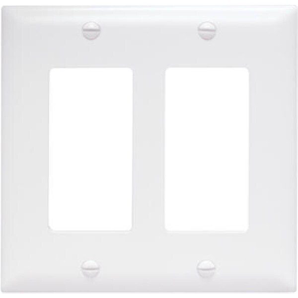 Placa de Pared de Nylon de 2 Gang y 2 Aberturas para Decorador Nextgen, Color Blanco