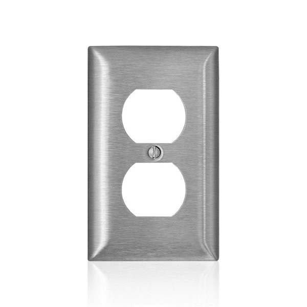 Placa de pared dúplex de metal de acero inoxidable serie C EZgeneration - EZ2740071