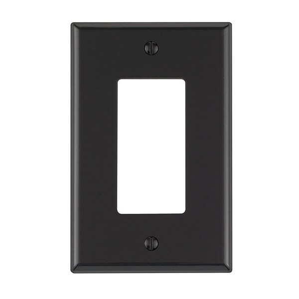 Leviton Placa de Pared Decorativa de Nylon de 1 gang, color negro, 1 pieza - 0PJ26-00E