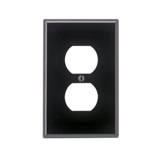 Placa de pared para toma de corriente doble de un solo nivel en color negro - EZ716488