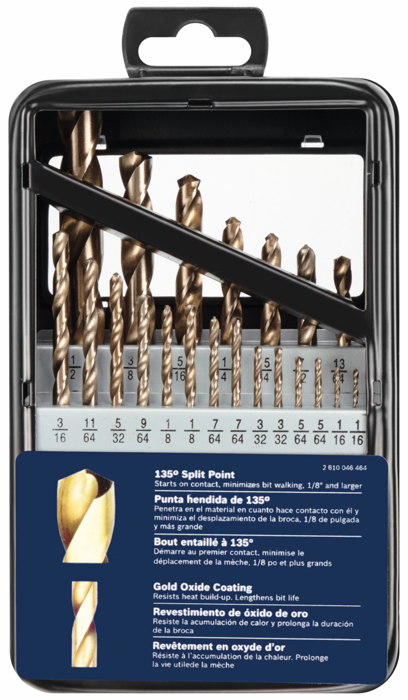 Juego de 21 piezas de brocas helicoidales recubiertas con óxido de oro de longitud estándar de Bosch Bosch - GO21