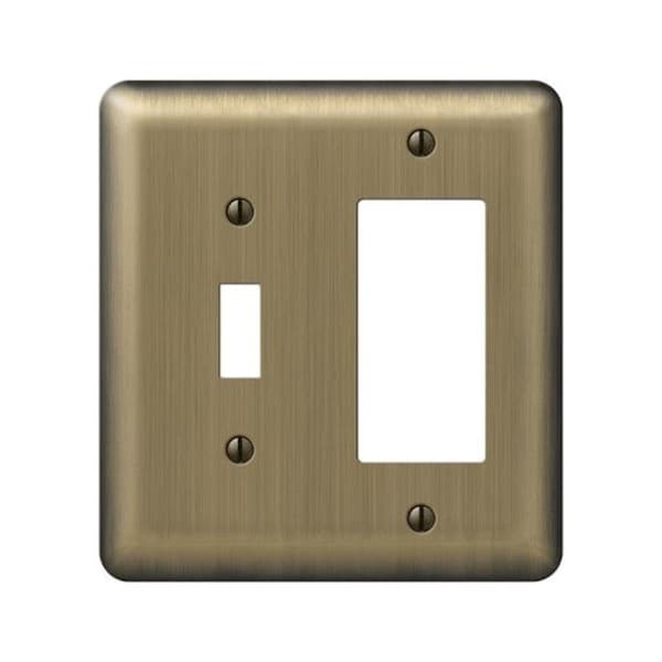 Placa de pared 154TR 1 Toggle 1 Rocker-GFCI en latón cepillado - LI707897