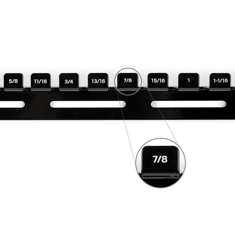 Juego de llaves combinadas TEKTON de 1/4 a 1-1/4 pulgadas con colgador de pared (de 19 piezas) - WCB96101