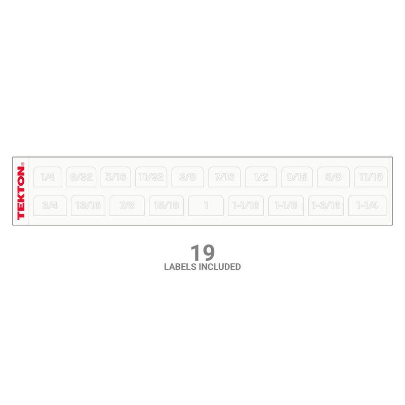 Juego de llaves combinadas TEKTON de 1/4 a 1-1/4 pulgadas con colgador de pared (de 19 piezas) - WCB96101