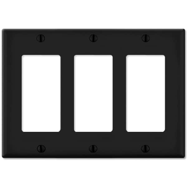 Placa decorativa Ezgeneration LV80411x-LV80411E, 3 gang, negro - EZ307292