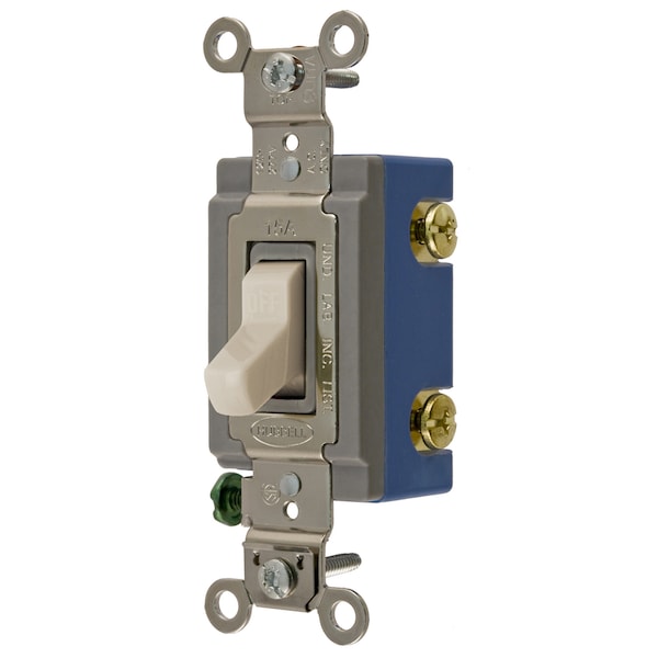 Hubbell Wiring Device-Kellems Extra Heavy Duty Industrial Grade, Toggle Switches, General Purpose AC, Single Pole, 15A 120/277V AC, Back and Side Wired Toggle - HBL1201LA