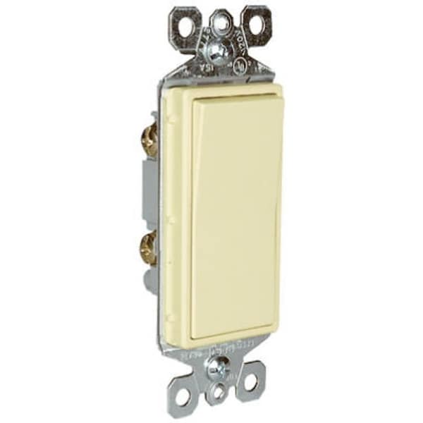 Interruptor de paleta Legrand Radiant, 15 A, 120/277 VAC, Conexión de Cable de empuje, Terminal de Cable Lateral, Marfil - TM870ICC10