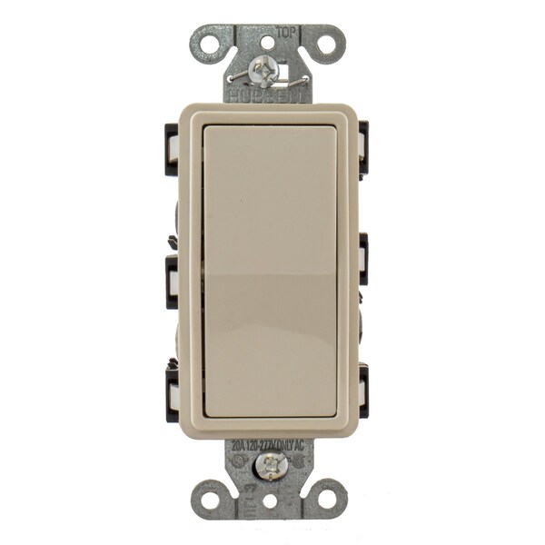 Hubbell Wiring Device-Kellems TradeSelect, Interruptores de luz y controles, Interruptor Decorador, Grado Residencial, Interruptor basculante de propósito general, 4 vías, 15A 120/277V AC, Conexión trasera y lateral, Luz - RSD415LA
