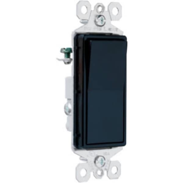 Interruptor basculante Legrand radiant, 15 A, 120/277 VAC, Conexión de cable de empuje, Terminal de cable lateral, Negro - TM873BKCC10