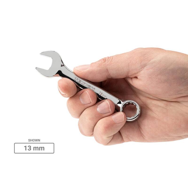 Juego de llaves combinadas cortas TEKTON de 6 mm a 19 mm con organizador modular ranurado (14 piezas) - WCB95402