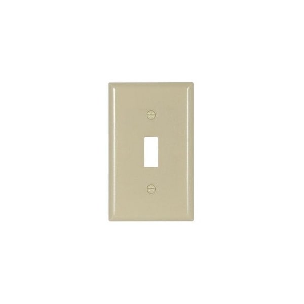 Eaton Wiring Devices 2.75in X 4.5in, 1-Gang, Marfil, Termoestable, 1 Interruptor de palanca, Estándar, Placa de pared - 2134V
