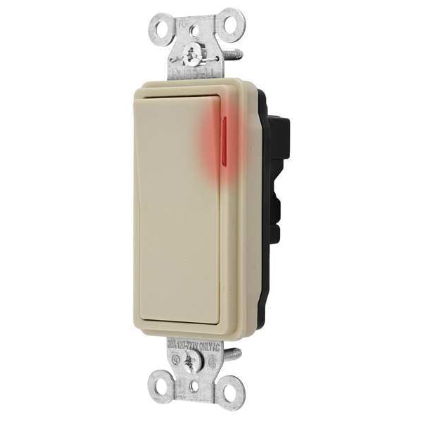 Interruptor de pared iluminado, 1 polo, 120/277V, marfil - SNAP2121PLI
