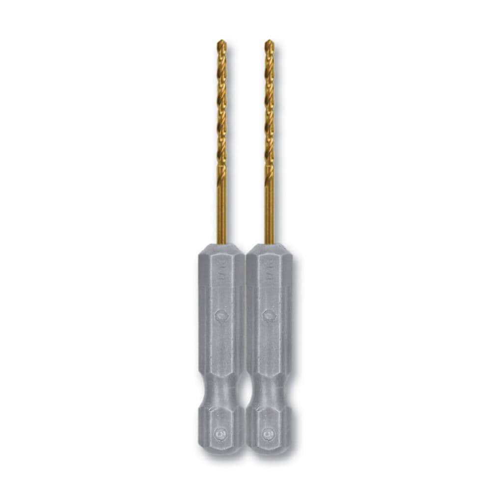Broca helicoidal de longitud estándar Kobalt 2 piezas de 1/16 pulg. x 2-1/2 pulg. recubierta de titanio HSS - 80850