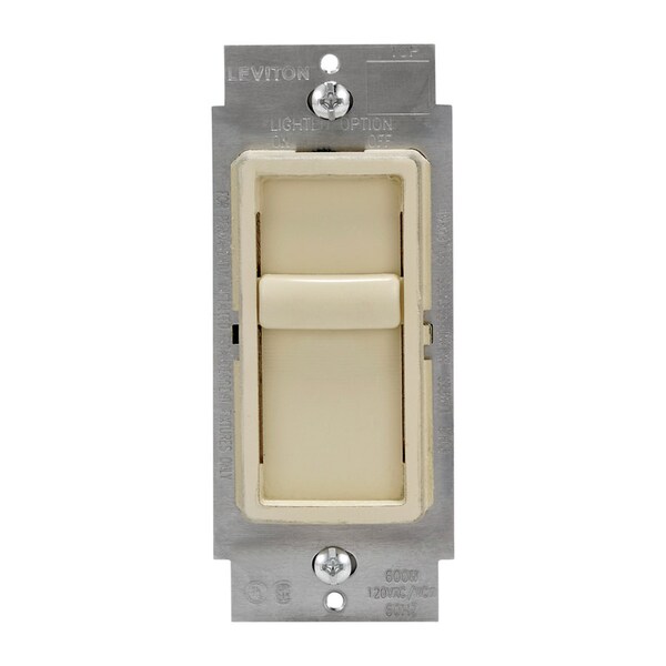 Leviton Interruptor de Atenuación Deslizante Decora SureSlide en Marfil de 600 W 1 pieza - C21-06672-1LI