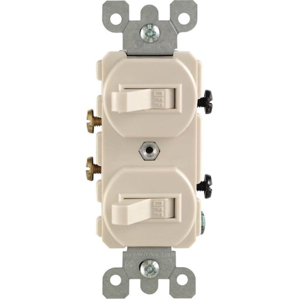 Interruptor doble de polo único Yhior 05224-2TS color almendra claro - YH148899