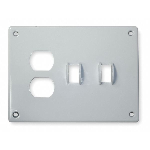 Serie de Seguridad Hubbell Wiring Device-Kellems, Número de Espacios: 3 espacios de Acero, Zinc Plateado, Acabado en Polvo, Blanco - SWP28