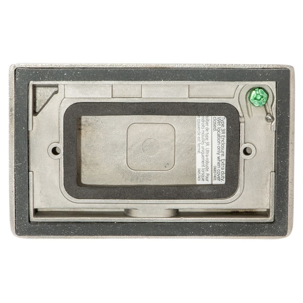 Placa de pared a prueba de clima de Hubbell Wiring Device-Kellems, Número de Gangs: 1-Gang Acero Inoxidable, Acabado Cepillado, Plateado - HBLSS263R