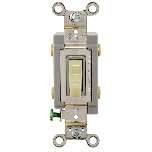 Hubbell Wiring Device-Kellems Wall Swtch, 2-Pol, 120/277V, 30A, Ivry, Toggl - HBL3032I