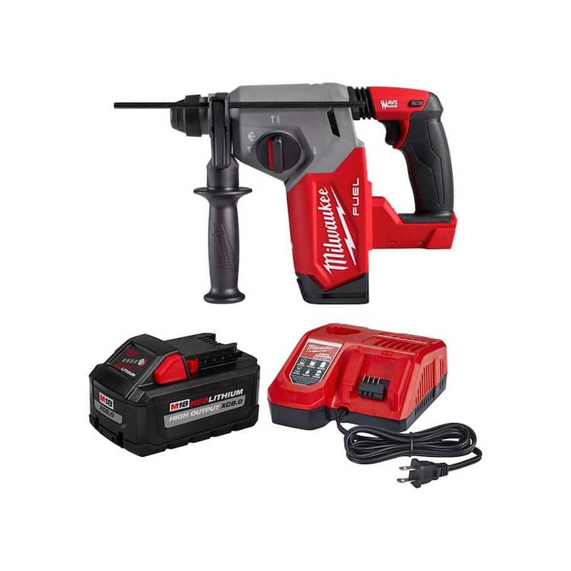 Martillo rotativo SDS-Plus inalámbrico Milwaukee M18 FUEL de 18 voltios con tecnología de iones de litio sin escobillas y kit de inicio de 8.0 Ah - 2912-20-48-59-1880.