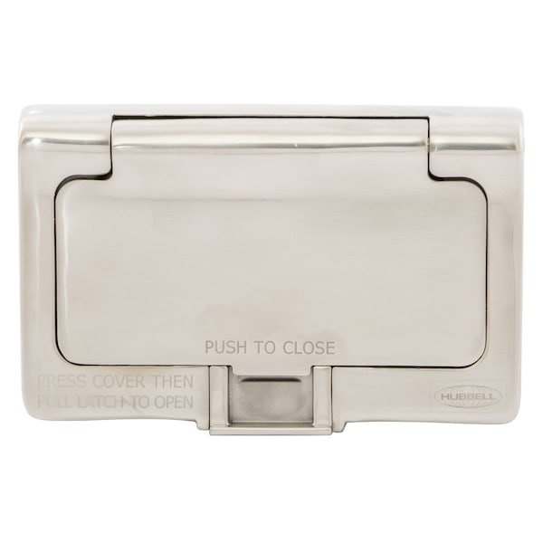 Hubbell Wiring Device-Kellems Weatherproof Wall Plate, Number of Gangs: 1-Gang Stainless Steel, Brushed Finish, Silver - HBLSS264X
