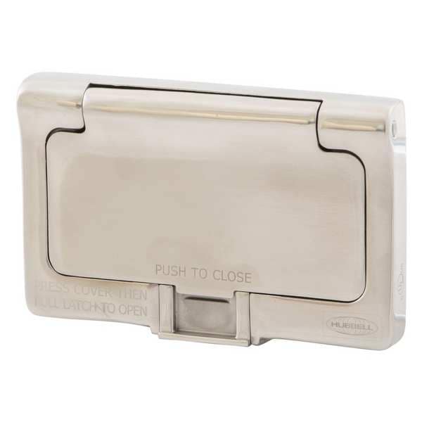 Hubbell Wiring Device-Kellems Weatherproof Wall Plate, Number of Gangs: 1-Gang Stainless Steel, Brushed Finish, Silver - HBLSS264X