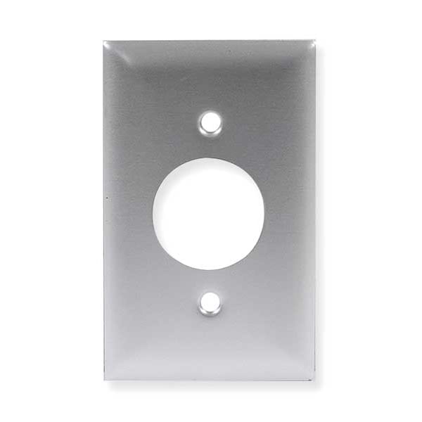 Placas para pared de un solo receptáculo Hubbell Wiring Device-Kellems, Número de módulos: 1, Aluminio, Acabado cepillado, Color plateado - SA7