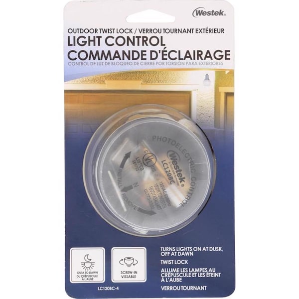Control de luz fotoeléctrico de bloqueo giratorio Westek Amertac negro 1 pk - LC120BC-4