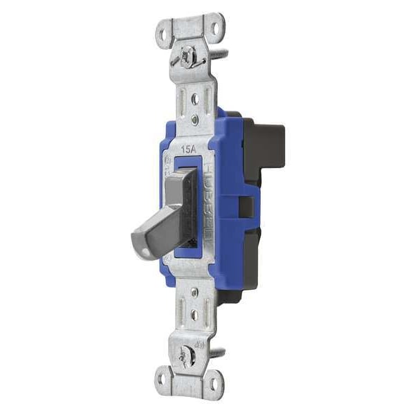 Interruptor de pared de 1 polo, 120/277V, 15A, gris, palanca - SNAP1201GY