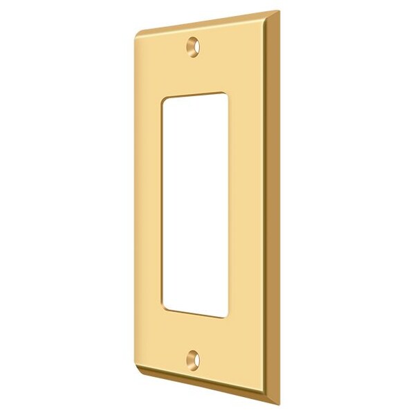 Placa de interruptor de palanca sencilla Deltana, Número de gangas: 1 Latón macizo, Acabado de latón pulido PVD - SWP4754CR003