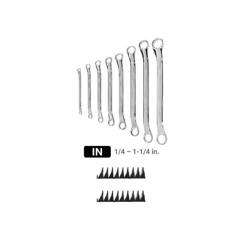 Juego de llaves de caja acodadas TEKTON de 1/4 a 1-1/4 pulgadas con organizador modular ranurado (8 piezas) - WBE95102