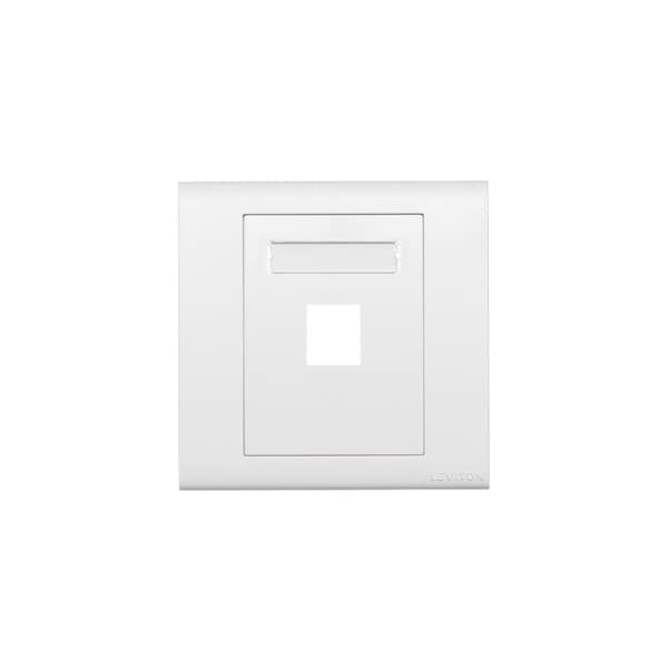Placas de pared Leviton con 1 puerto ID 86MM en color blanco - BL186-P1W