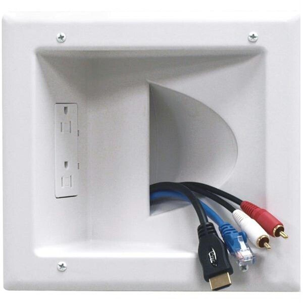 Placa multimedia empotrada de bajo voltaje con tomacorriente doble