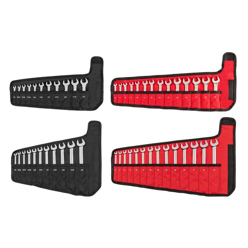 Set de Llaves Combinadas TEKTON de 1/4 a 3/4 de pulgada y 6 a 19 mm de Longitud Convencional y Corta con Estuche (50 piezas) - WCB94902