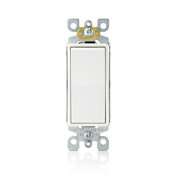 Interruptor de balancín AC silencioso de 15 amperios tratado protector de 3 vías, blanco - EZ2184842