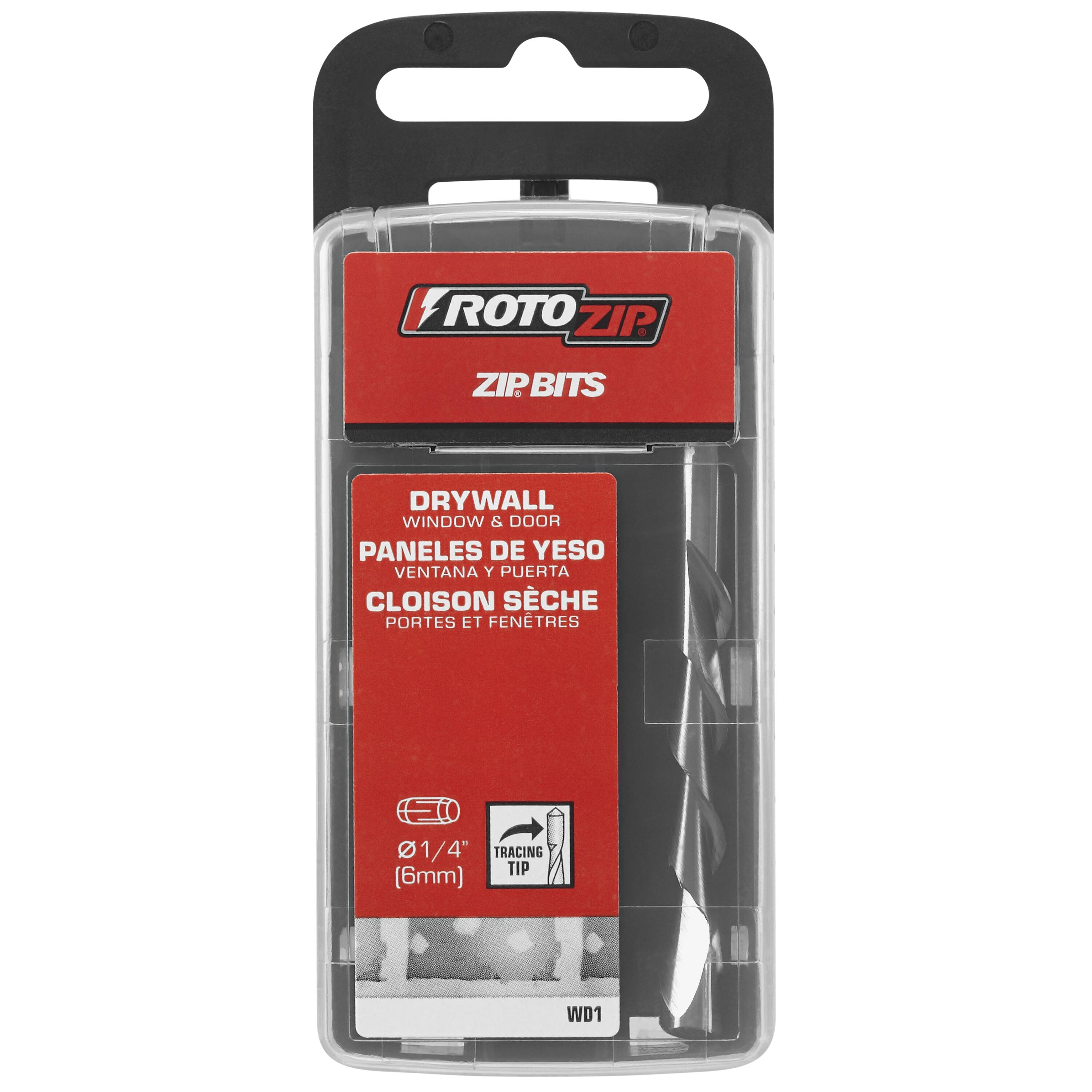 RotoZip RotoZip Zurdos / Broca helicoidal de acero de alta velocidad de 1/4 pulgadas x 2 pulgadas de longitud para trabajos de bricolaje - WD1
