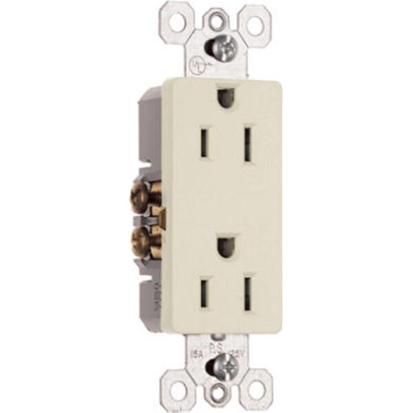 Tomacorriente decorativo premium Nextgen 885LACC14, 15A, 125V, color almendra claro - NE570253