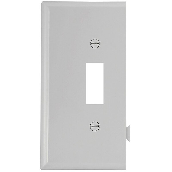 Eaton Wiring Devices Wallplate, 4-7/8 in L, 3.12 in W, 1 -Gang, Polycarbonate, White, High-Gloss - STE1W