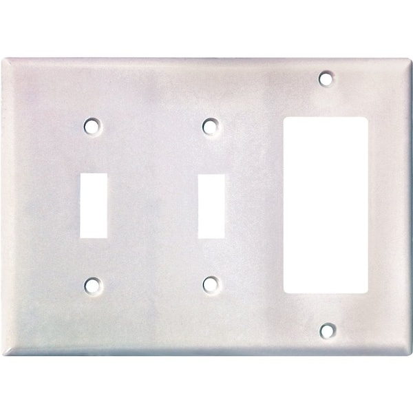 Eaton Wiring Devices Combination Wallplate, 4-1/2 in L, 6-3/8 in W, 3 -Gang, Thermoset, White - 2173W-BOX