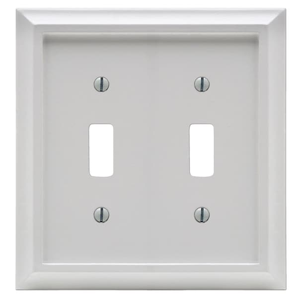 Placa de pared Amerelle, 2 gang, madera, blanca - 2040TTW