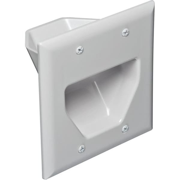Placa de cableado de baja tensión empotrada de 2 ganglios - Blanco - NE736613