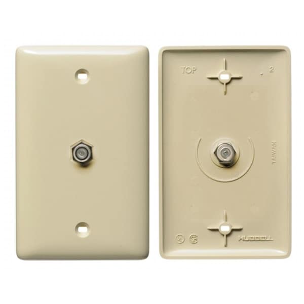 Placa empotrada moldeada de 1-Gang Single F-Type Coupler Bulkhead - Marfil - FA3532273