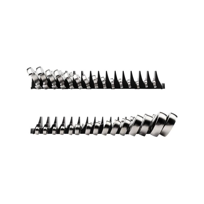 Juego de llaves combinadas con trinquete de 12 puntos y cabezal flexible TEKTON de 15 piezas (1/4-1 pulg.) con organizador modular de ranuras - WRC95301