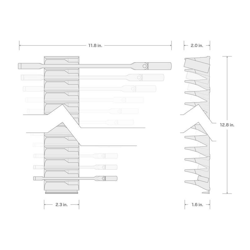 Juego de llaves combinadas con trinquete de 12 puntos y cabezal flexible TEKTON de 15 piezas (1/4-1 pulg.) con organizador modular de ranuras - WRC95301