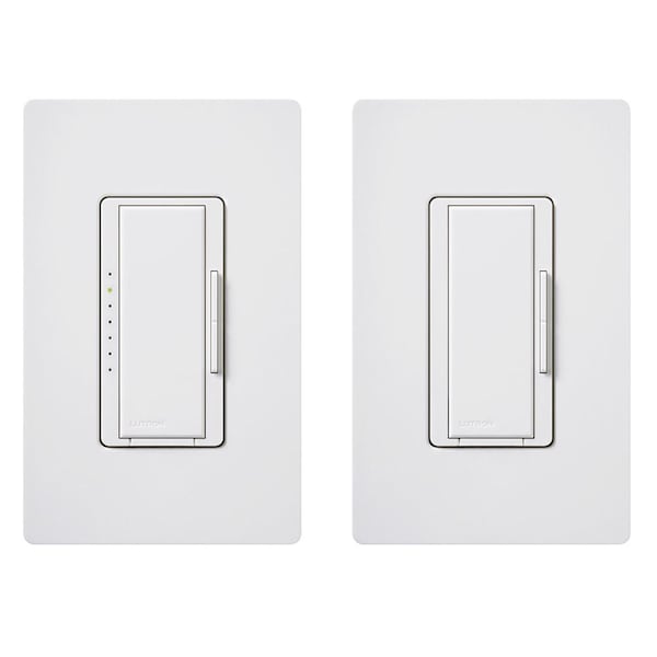 Interruptor atenuador de 3 vías blanco de 150 W Mastro Duo Lutron Maestro 1 pk - MACL-153M-RHW-W