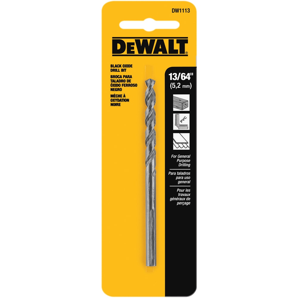 Broca helicoidal para trabajo pesado recubierta en negro y dorado DEWALT 13/64 pulg. x 3-11/16 pulg. - DW1113
